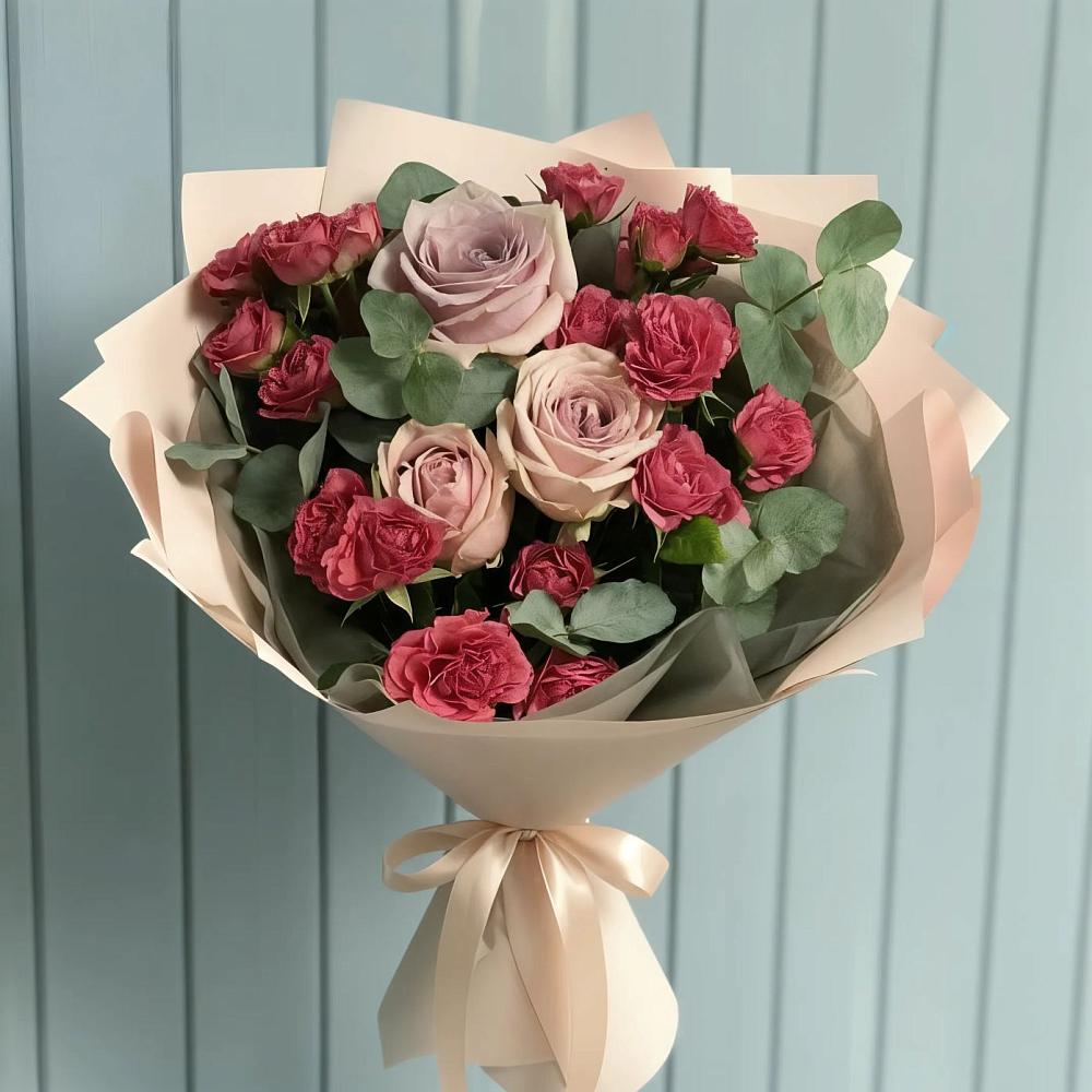 Букет цветов из: Гвоздики и Розы в Асекеево