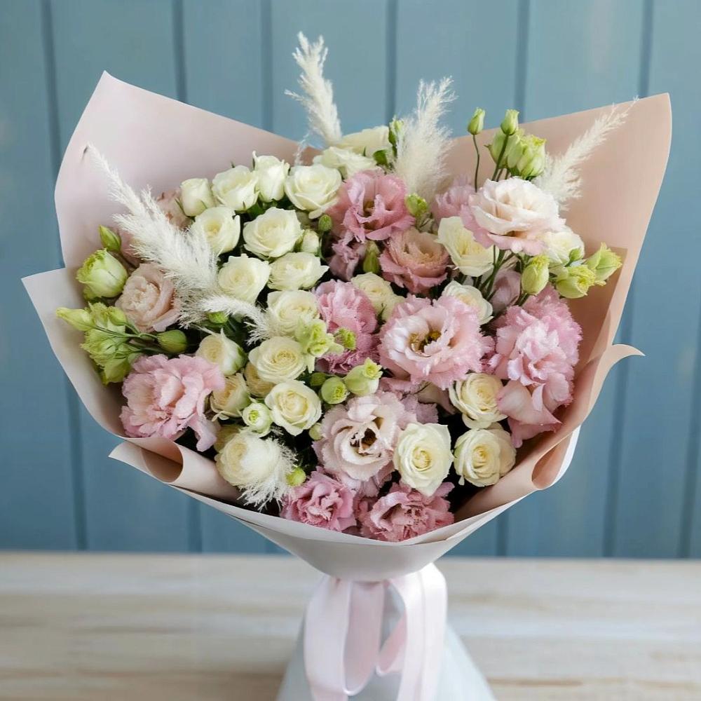 Букет цветов из: Альстромерии и Розы в Асекеево