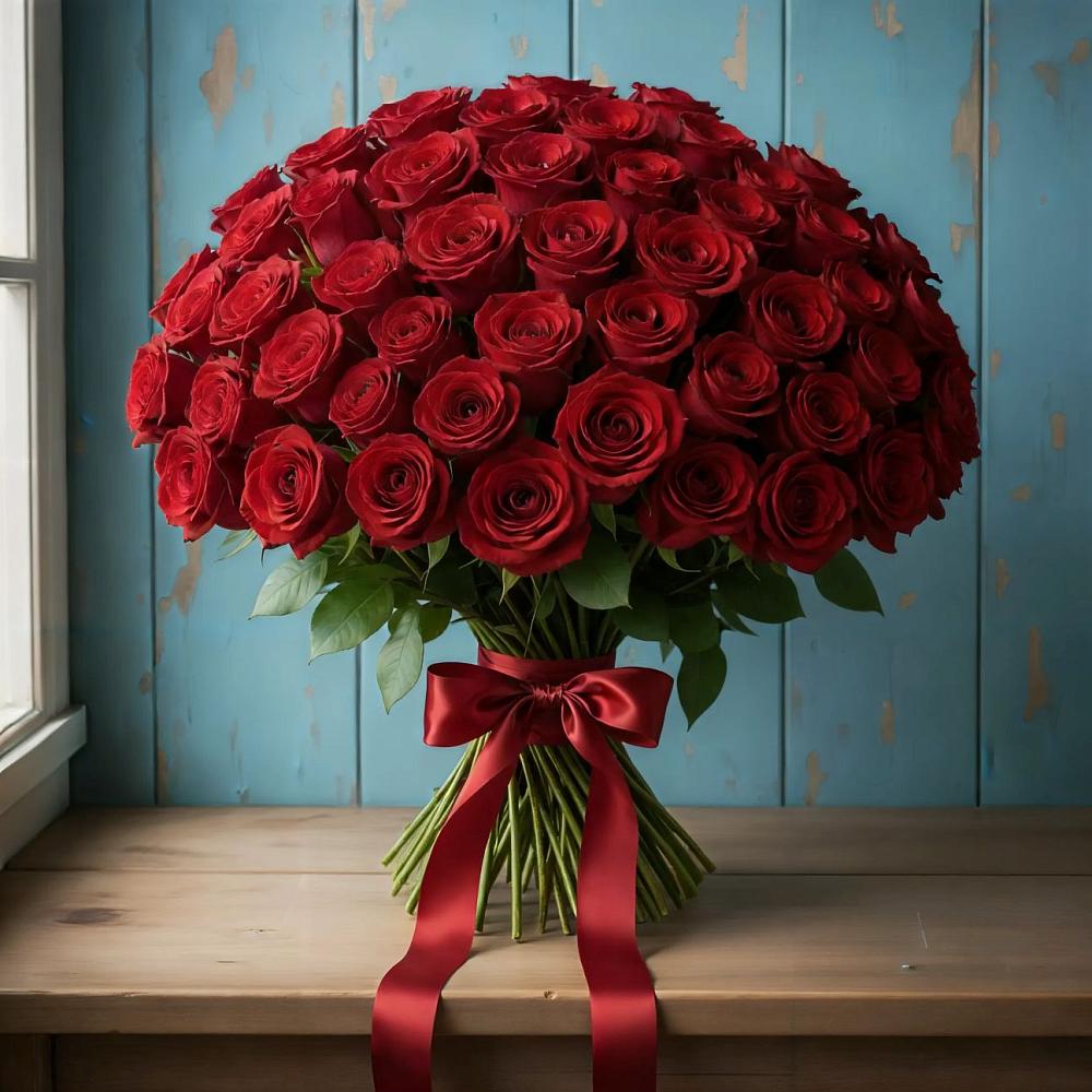 Букет Красные розы Блэк Меджик в Асекеево