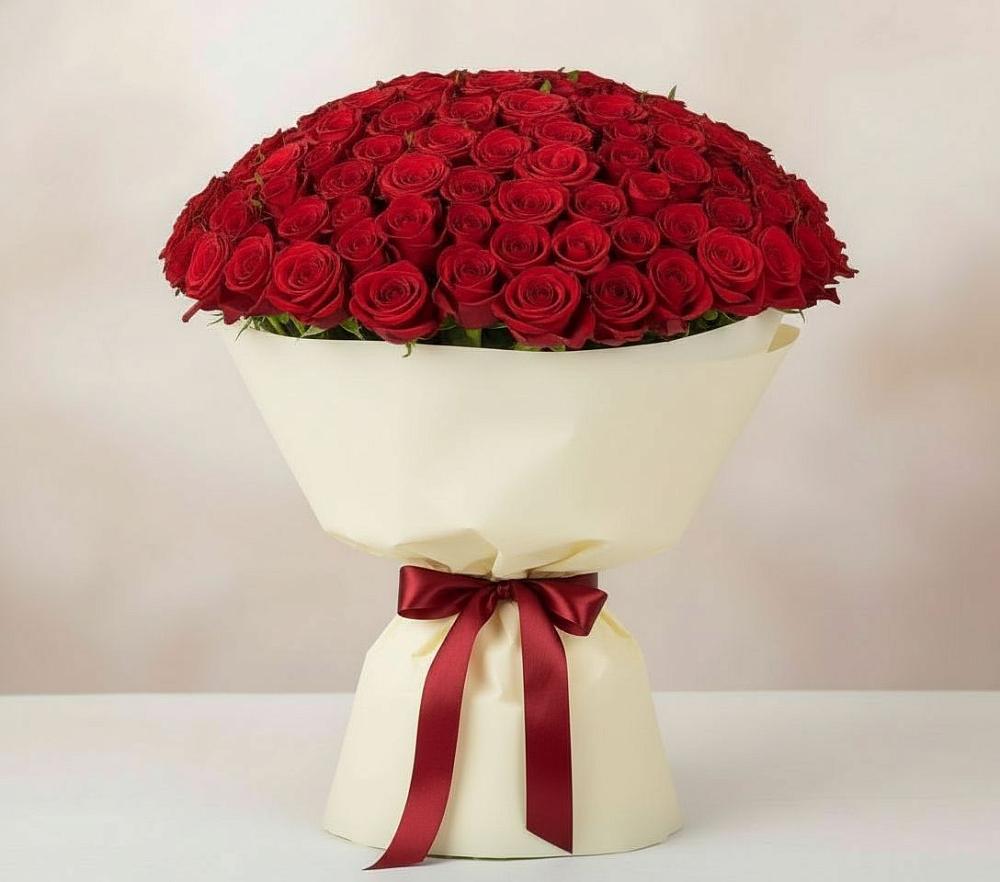 Букет 101 Красная роза Милано в Асекеево