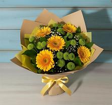 Букет цветов из:  Герберы и Хризантемы в Асекеево
