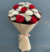 Букет цветов из:  Розы и Хризантемы в Асекеево