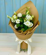 Букет цветов из:  Хризантемы и Лизиантусы #REPLACE_PRED# Асекеево