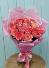 Букет 15 Розовых роз Равель в Асекеево